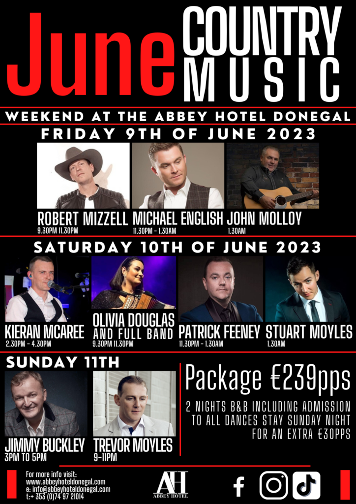 Country Music Weekends Live Music Events In Donegal Abbey Hotel